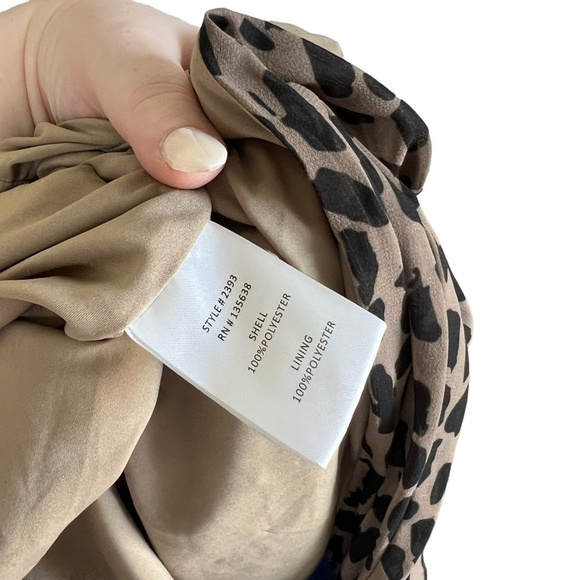 ANTHROPOLOGIE | Hutch Long Sleeve Wrap Top Mixed Print Oli Blouse Cheetah - Picture 4 of 8